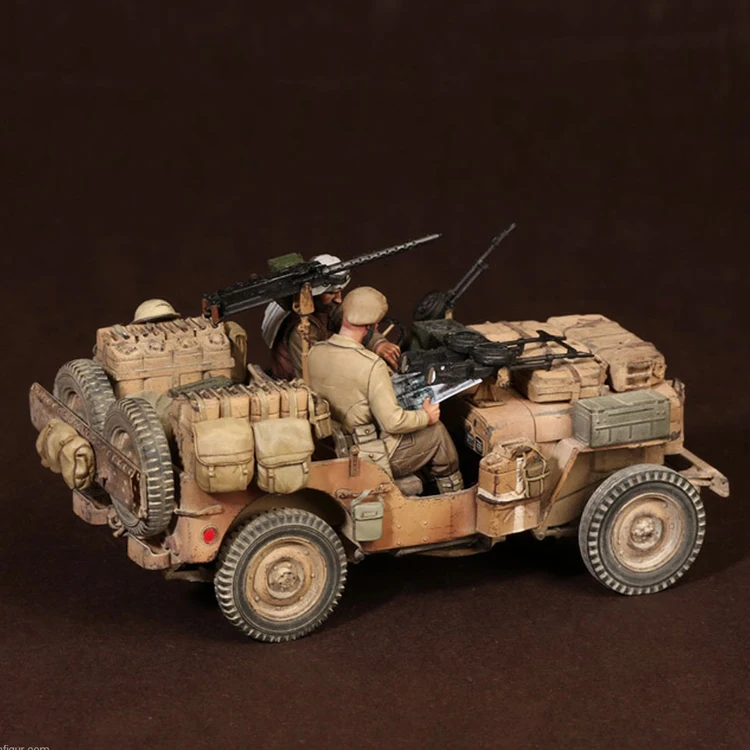 1/35, SAS Jeep набор экипажа 2-Северная Африка, без автомобиля, полимерная модель солдата GK, WWII, Великобритания, комплект в разобранном и неокрашенном виде