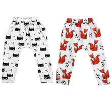 Мода г. Штанишки для малышей для девочек длинные брюки для мальчика хлопок мультфильм печатных брюки для малышей Детская одежда для 6-36 м