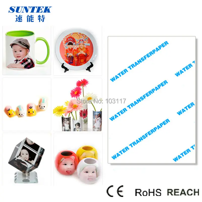 

(50pcs/lot) Print Your Images On The Blank Water Decal Transfer Paper From Inkjet Printer with Pigment Ink or Dye Ink