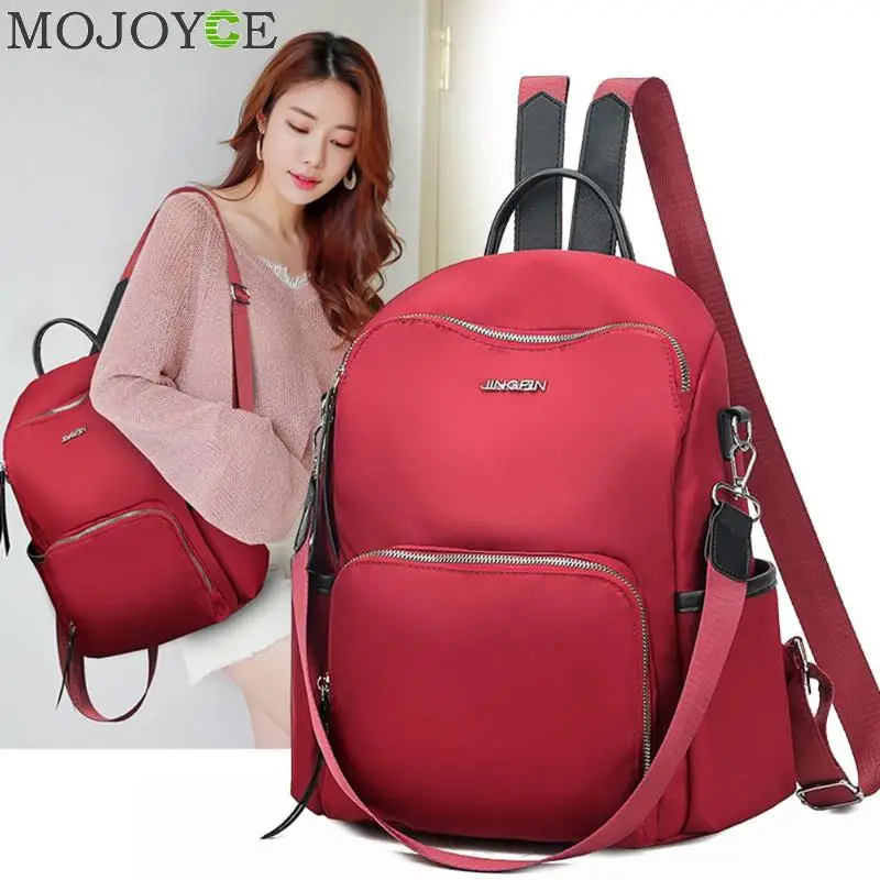 

Female Solid Color Oxford Anti-theft Travel Backpack Women School Knapsack Girls Casual Shoulder Top-handle Bag mochila feminina
