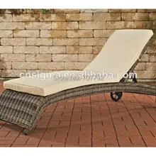 Уникальный дизайн патио ротанга пляже кровать с колеса