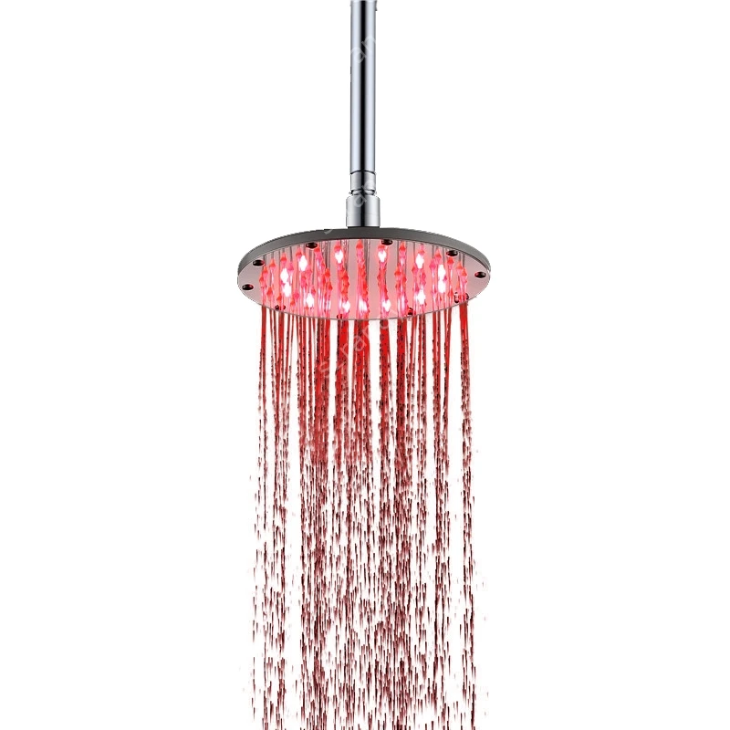 10 inch 250mm Bathroom light restricted flow showerhead with Single Red Colorin Shower Heads
