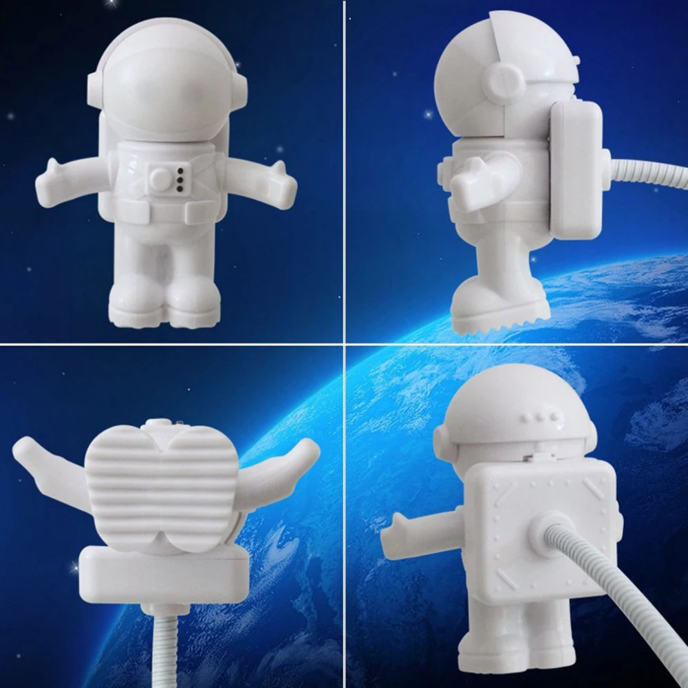 Ночсветильник spaceman астронавт usb светодиодный регулируемый милый ночсветильник