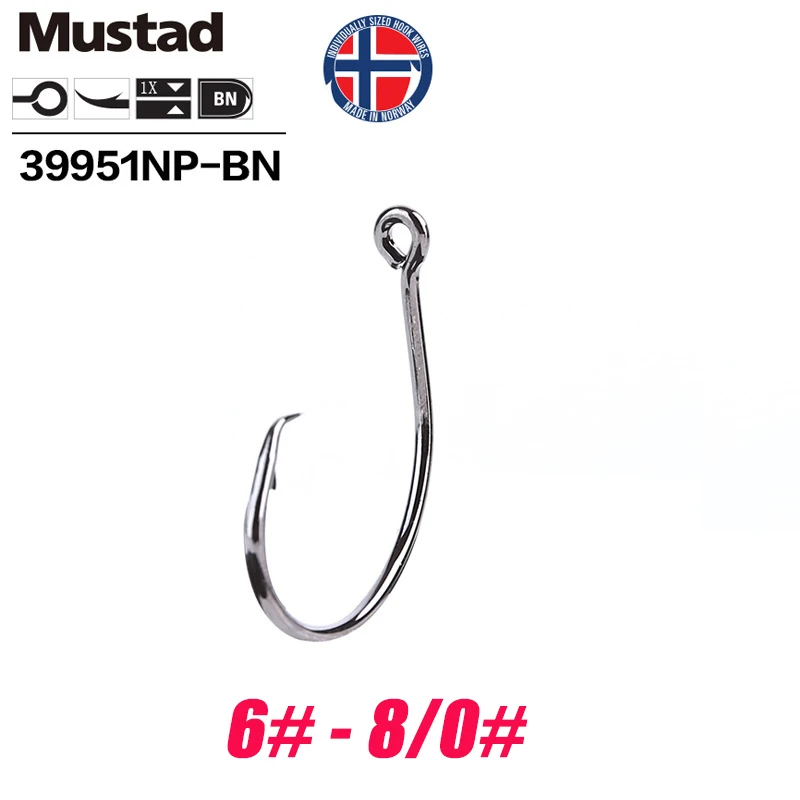 

Mustad Norway Origin Fishing Hook Super Power Big Size Circle Fish Hooks,6#-8/0#,39951NP-BN