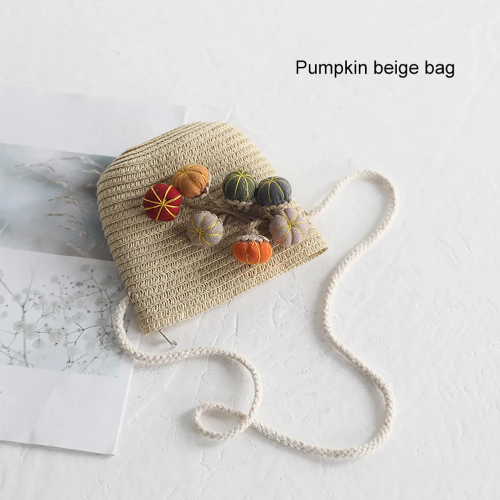 Шляпа сумка набор широкие поля, из соломы шапки Одна сумка на плечо для детей весенний Летний пляж& T8 - Цвет: Pumpkin beige bag