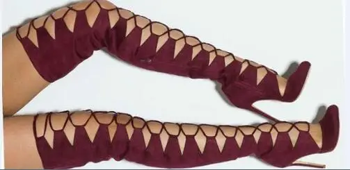 thigh high boots with cutouts