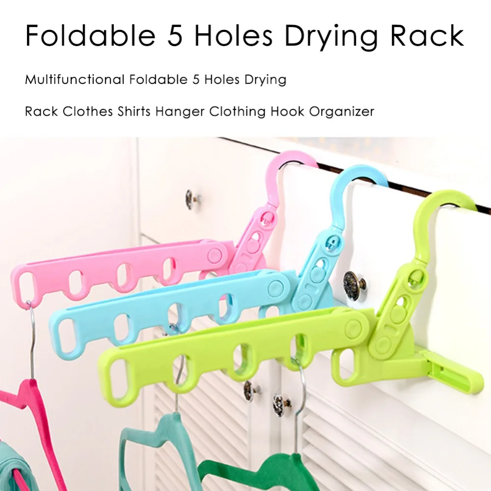 

Foldable Clothes Hanger Drying Rack 5 Hole Suit Bathroom Door Plastic Organizer Home Accessories
