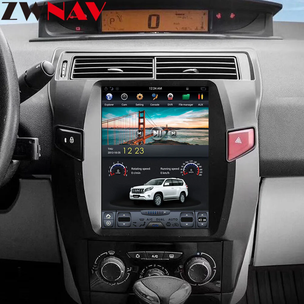 

ZWNVA Tesla style IPS Screen Android System Car GPS Navigation DVD Player For Citroen C4 Quatre Triumph 2004-2012 Radio stereo