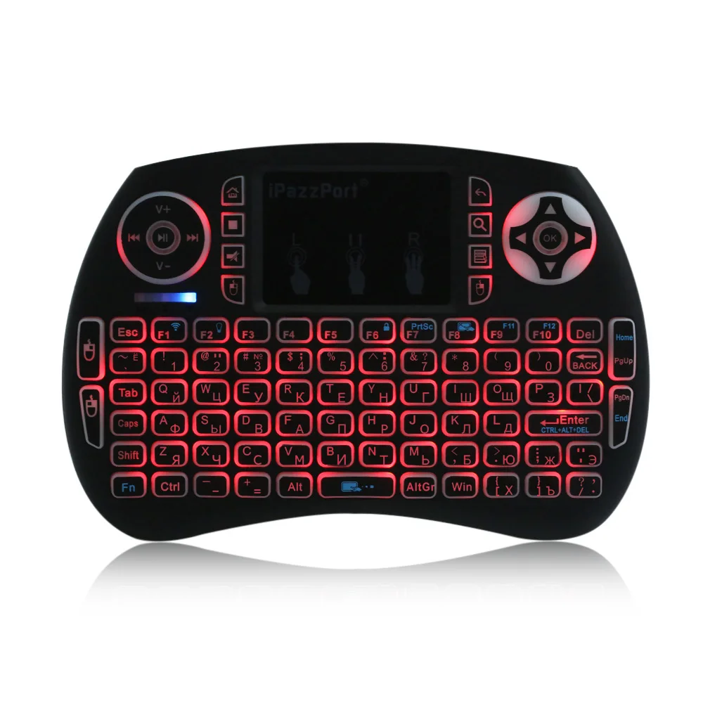 Original iPazzPort Portable Hand-Held Wireless Touchpad Remote Control Gamepad With RGB Backlight for PC / Smart Android TV Box