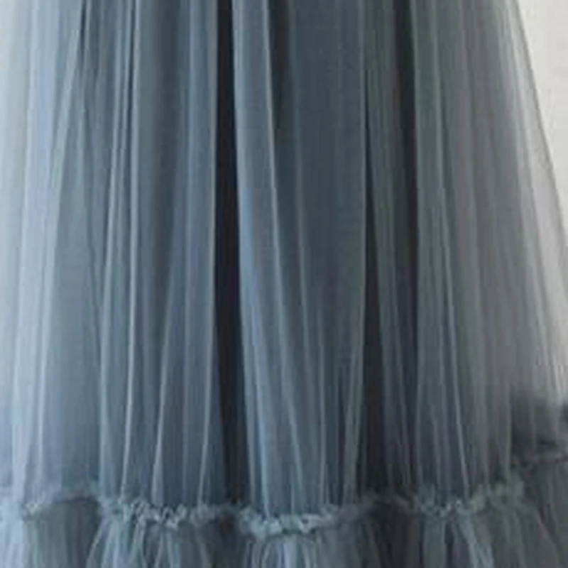Falda Mujer 2019 пыльно-голубой Онлайн оборками Длинные женские тюлевые юбки эластичные большого размера юбка-пачка на заказ свадебный Тюль юбки