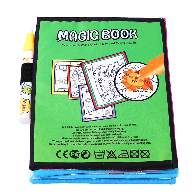 Magic Water Drawing Book Kids Animals Drawing Book with Magic Pen Baby
