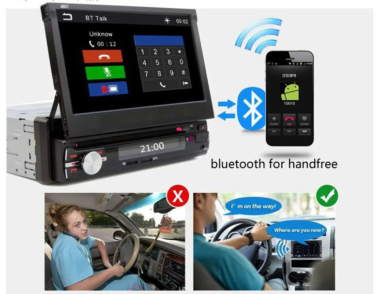 Cheap Free shipping 1 DIN andriod Car DVD / GPS /MP5/ MP3 / usb / player Bluetooth Handsfree Rearview after Touch screen hd system 16