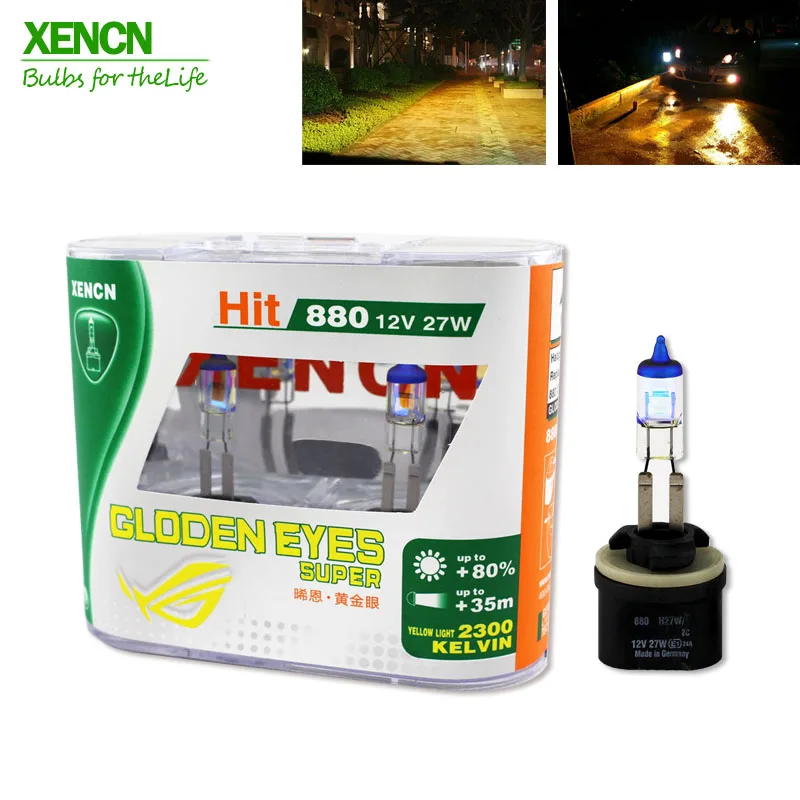 XENCN 880 H27W 12V 27W 2300K Golden Eyes Super Yellow Light Car Bulbs