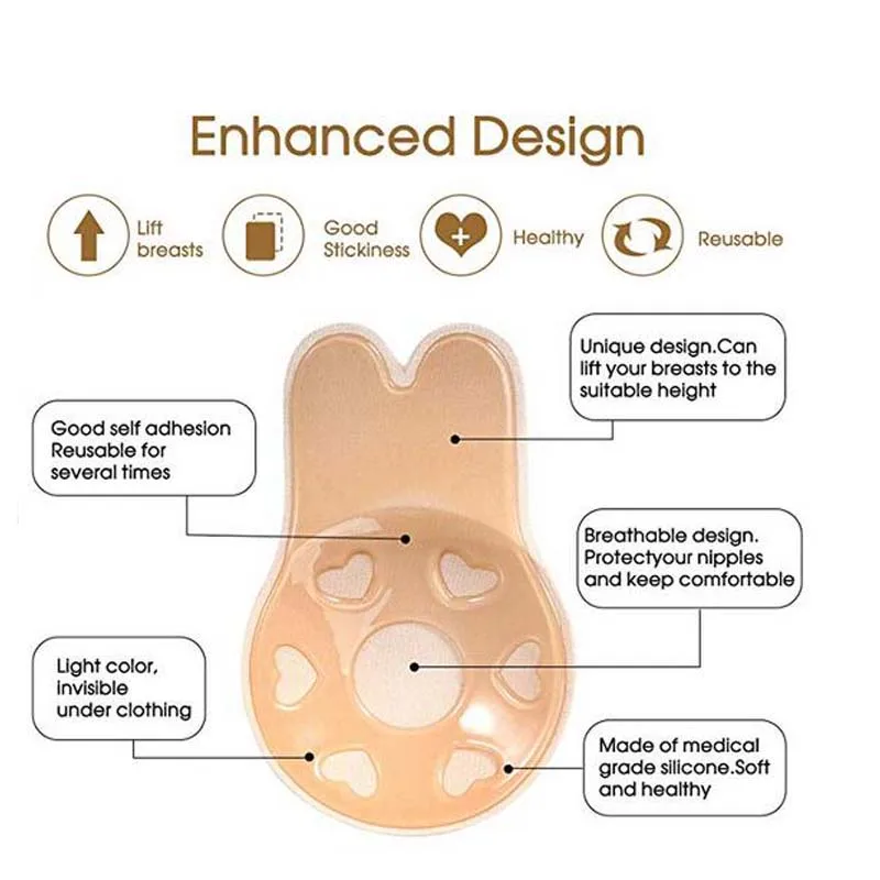 2 шт., невидимые подушечки для бюстгальтера пуш-ап, самоклеющиеся силиконовые подтягивающие бюстгальтеры, наклейка на грудь, купальник, лифтинг, бюстгальтер для сосков для женщин, чашка для A-D