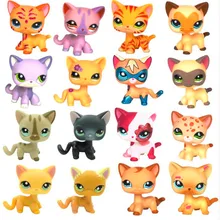 Pet shop lps toys collections standing short hair cat White Tabby Black dachshund dog collie great dane gift