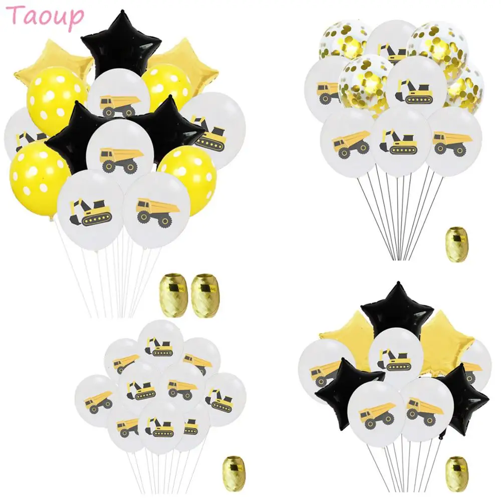 

Taoup 10pcs 12inch Truck Balloons Air Happy Birthday Party Decor KidsGold Confetti Balloons Latex Round Ballons Accessories Balo