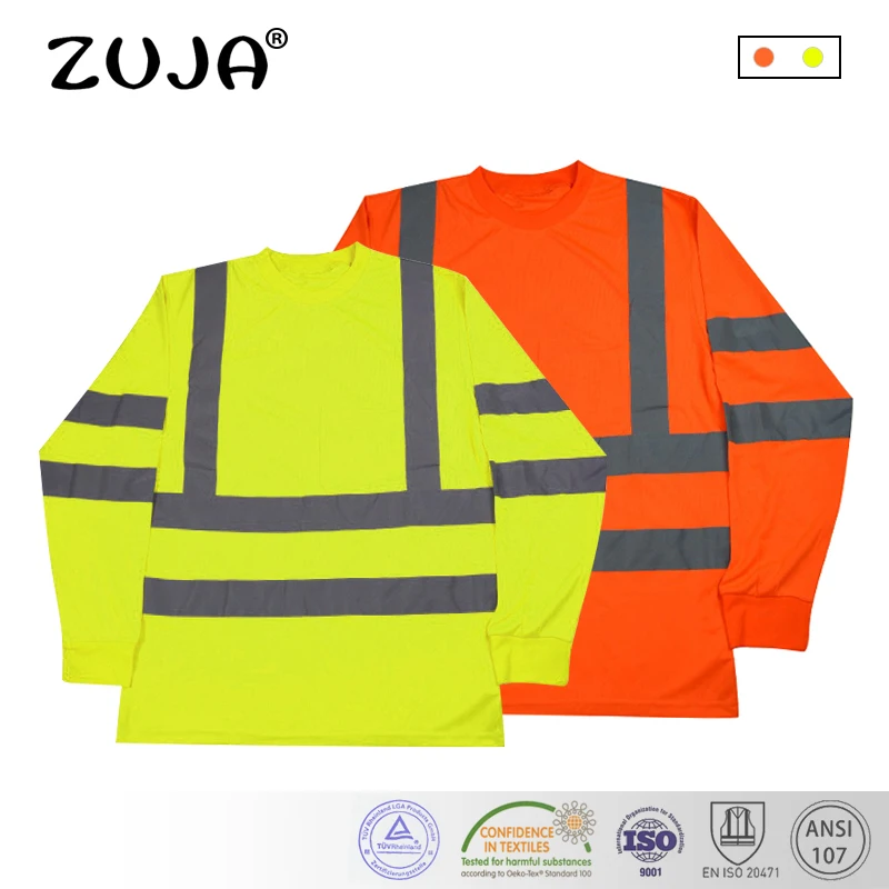 С длинным рукавом Защитная Рабочая Рубашка дышащая рабочая одежда безопасности светоотражающие безопасности мужские Поло рубашка