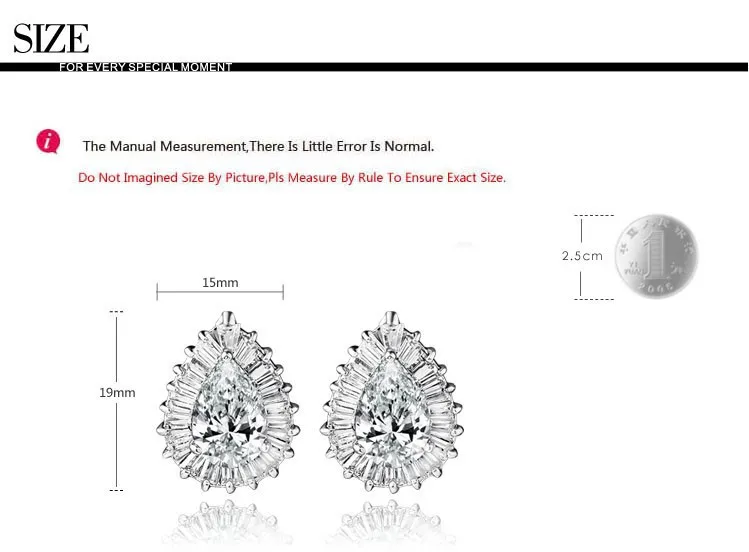Luoteemi ювелирный бренд высокое качество кубический циркон Серьги-гвоздики капли воды камень циркон Серьги-гвоздики для Для женщин подарок