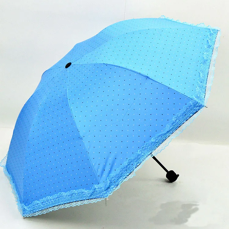 YADA Double Layer Lace Flower Dot Umbrella Rainy Wedding Umbrella For Women UV Folding Windproof Umbrellas Parasol Gift YD194