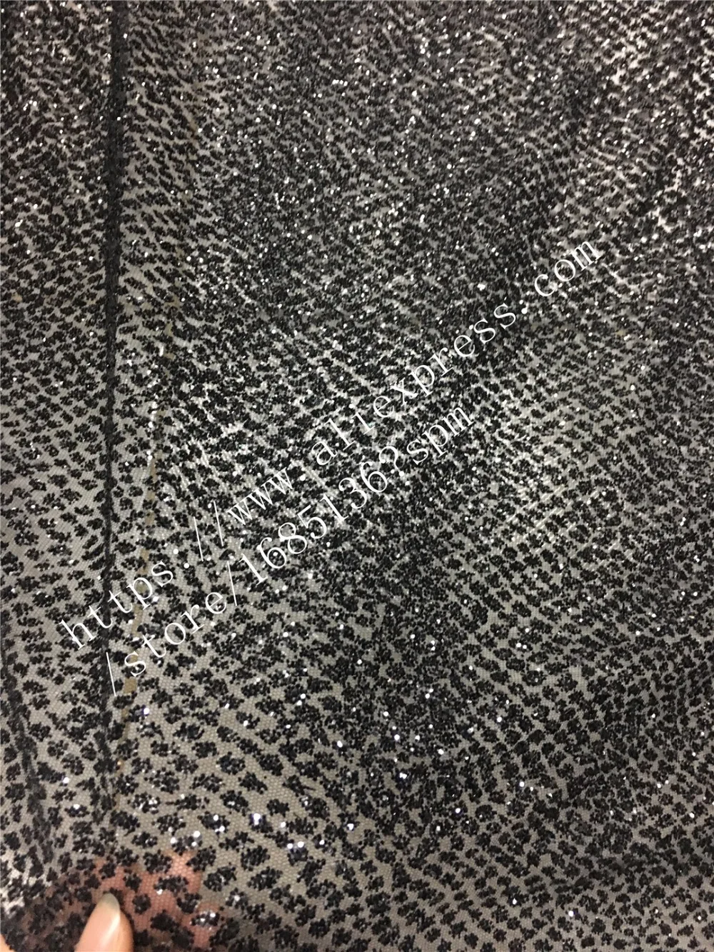 Black Top grade tulle lace fabric with sequins glued glitter african net for evening dress H-54231 | Дом и сад