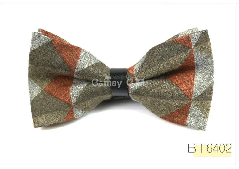 Хлопок и шерсть Bowties для Мужская мода Галстуки Регулируемая Для мужчин S Лук Галстуки классический предварительно связали галстук-бабочка тонкий Gravatas - Цвет: BT6402