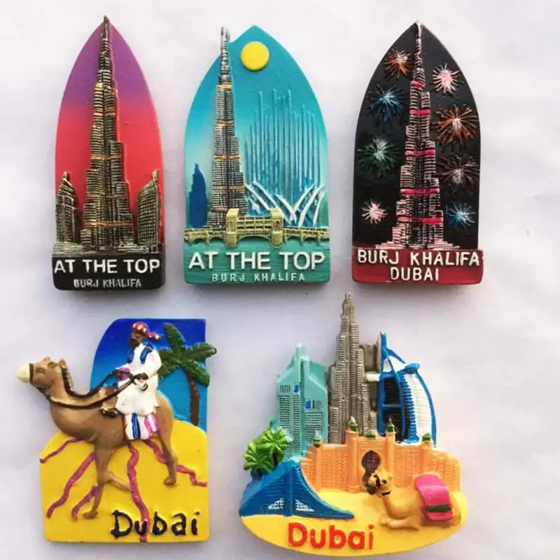 

1pc beautiful 3D Dubai Travel Souvenirs Burj Khalifa Tower Landmark Building Fridge Magnets Refrigerator Magnets Home Decor