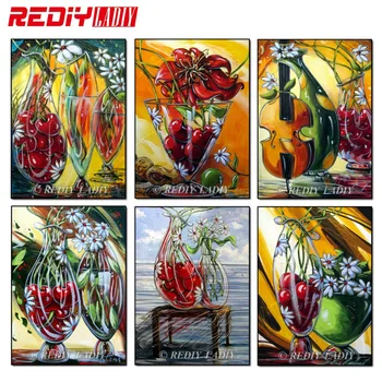

REDIY LADIY Diamond Embroidery Lovely Cat Diamond Painting Cross Stitch Full Square Rhinestones Mosaic Pattern Home Decoration