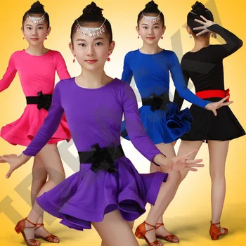 latin dance dress for girls kids costume children for tango latino fringe outfit skirt samba ballroom competition dresses latin
