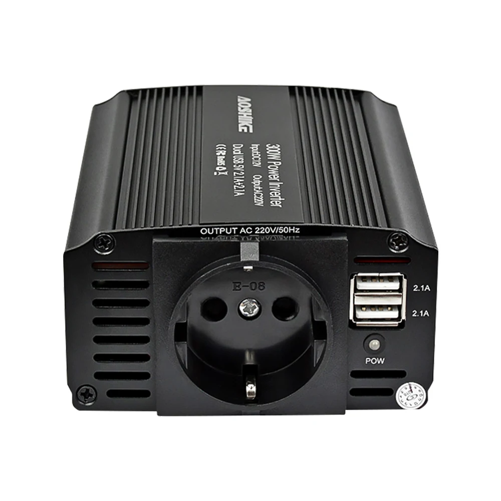 AOSHIKE двойной USB 4.2A автомобильный инвертор 12v 220v 300W авто Инвертор напряжения 12V до