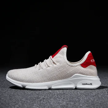 

Vogue Vulcanized Shoes Man For Summer Nice Casual Hemp Breathable Male Shoes Adult Fashion White Comfortable Sneakers Footwear