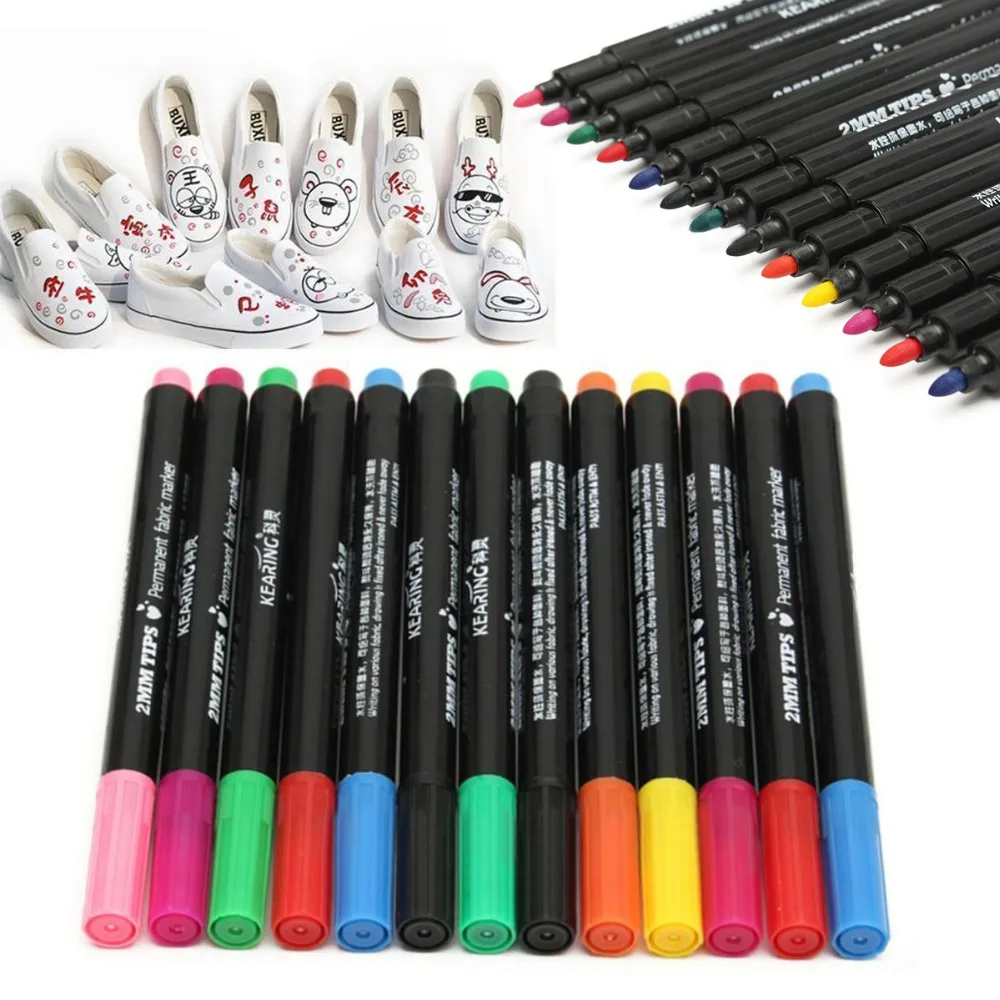 10pcs Fabric Marker Pens Permanent Paint Pens For DIY Textile Clothes T