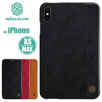 

for iPhone XS Max Nillkin Qin Series Phone Flip Leather Case for iPhoneX Luxury Card Slot Case for iPhone X XS Max Nilkin Cover