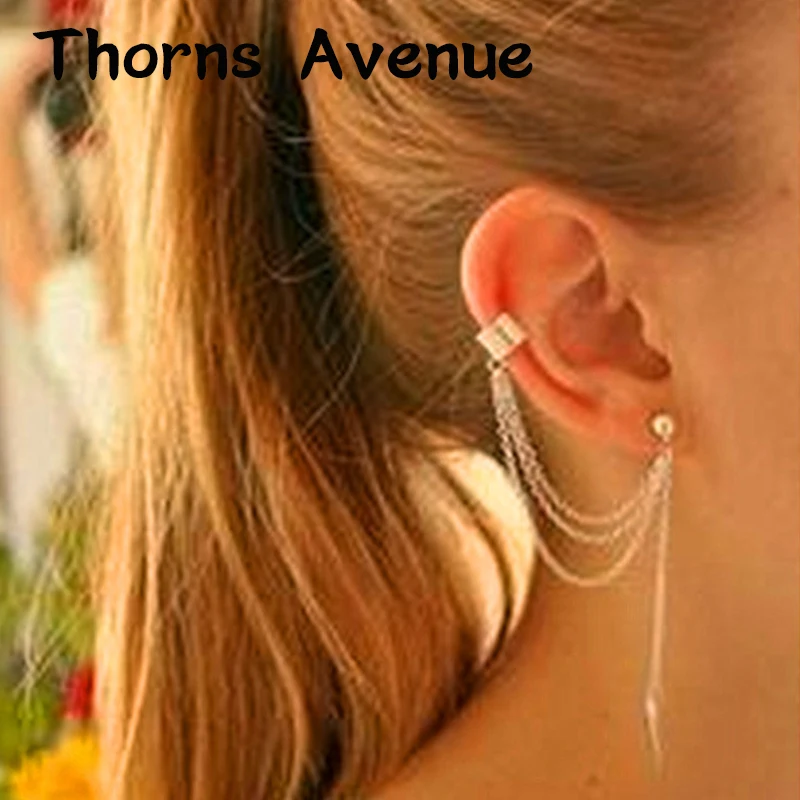 

New Fashion 1 PC 2 Colors Punk Ear Cuff Clip Earrings Earcuff Clip On Earrings Non-allergy Clip Earrings For Women Jewelry