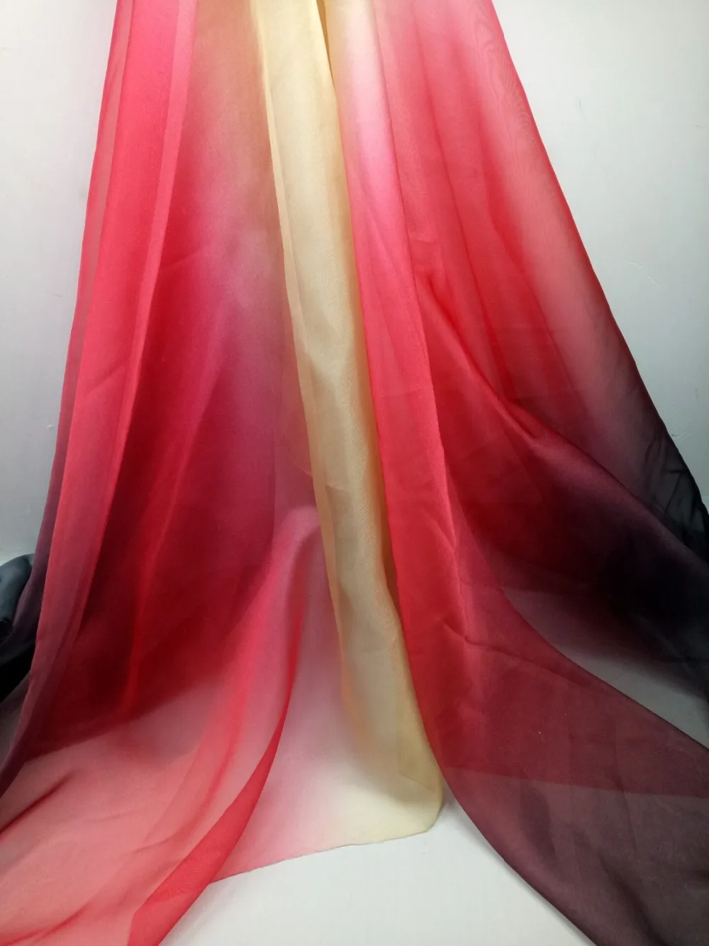 5 ярдов 30D шифоновая ткань легкое дышащее платье своими руками для костюмированной вечеринки тонкая летняя ткань, струящаяся Омбре Мягкая шелковистая тенсель