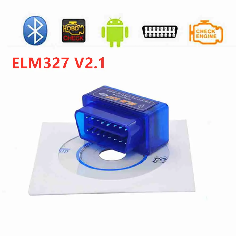 ELM327 Новейшая Версия V2.1 Новый Авто OBD сканер считыватель кодов инструмент