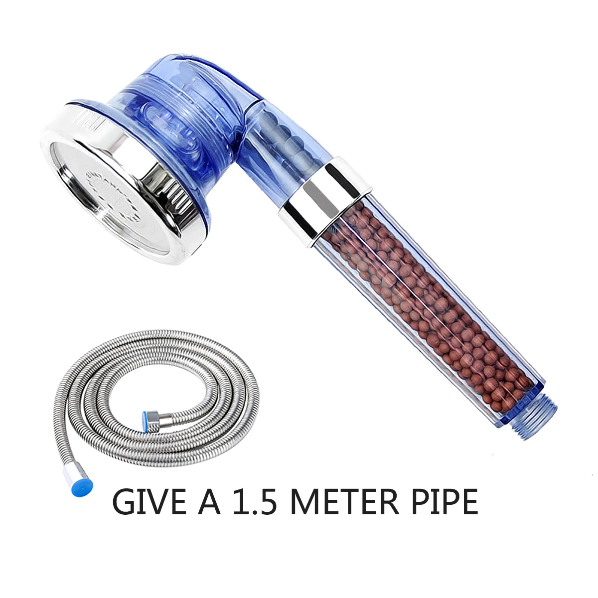 Shower Head Adjustable3mode High Pressure Stone Flow Hand Shower Head Negative Ion Activated Ceramic Ball Filter Nozzle Bathroom