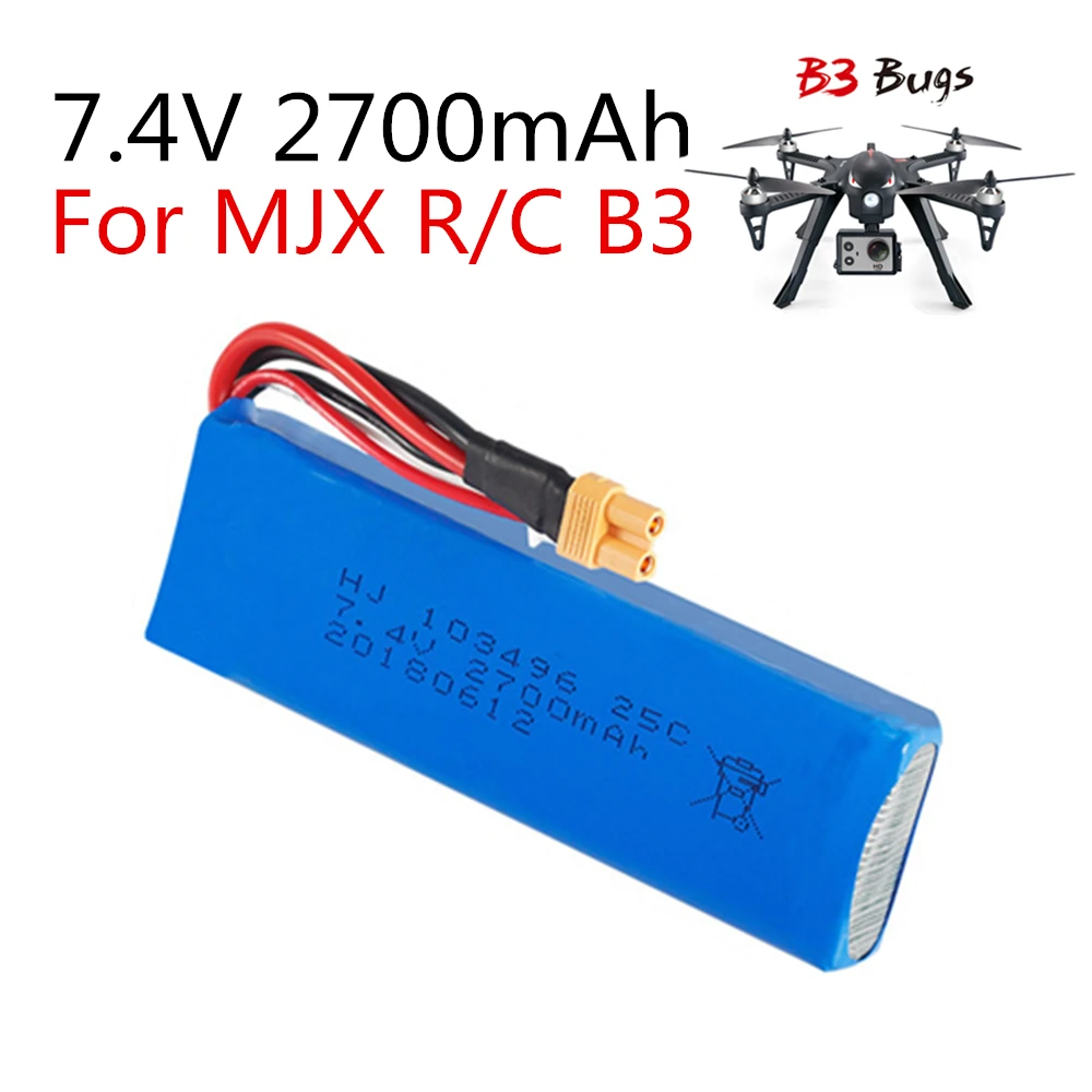 1 шт. 7 4 В 2700 мАч улучшенная батарея для mjx B3 ошибки 3 Force F100 Contixo F17 RC Квадрокоптер