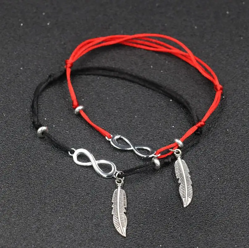 BPPCCR Винтаж Infinity Листья Браслет на ногу с перьями для Для женщин ручной работы