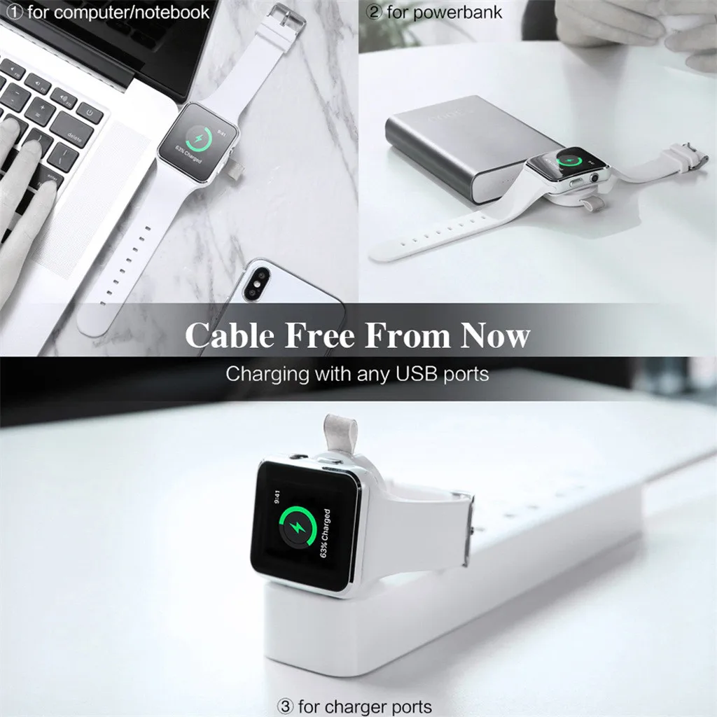 Беспроводное зарядное устройство USB для смарт часов Ipple Подставка зарядки Apple Watch 1