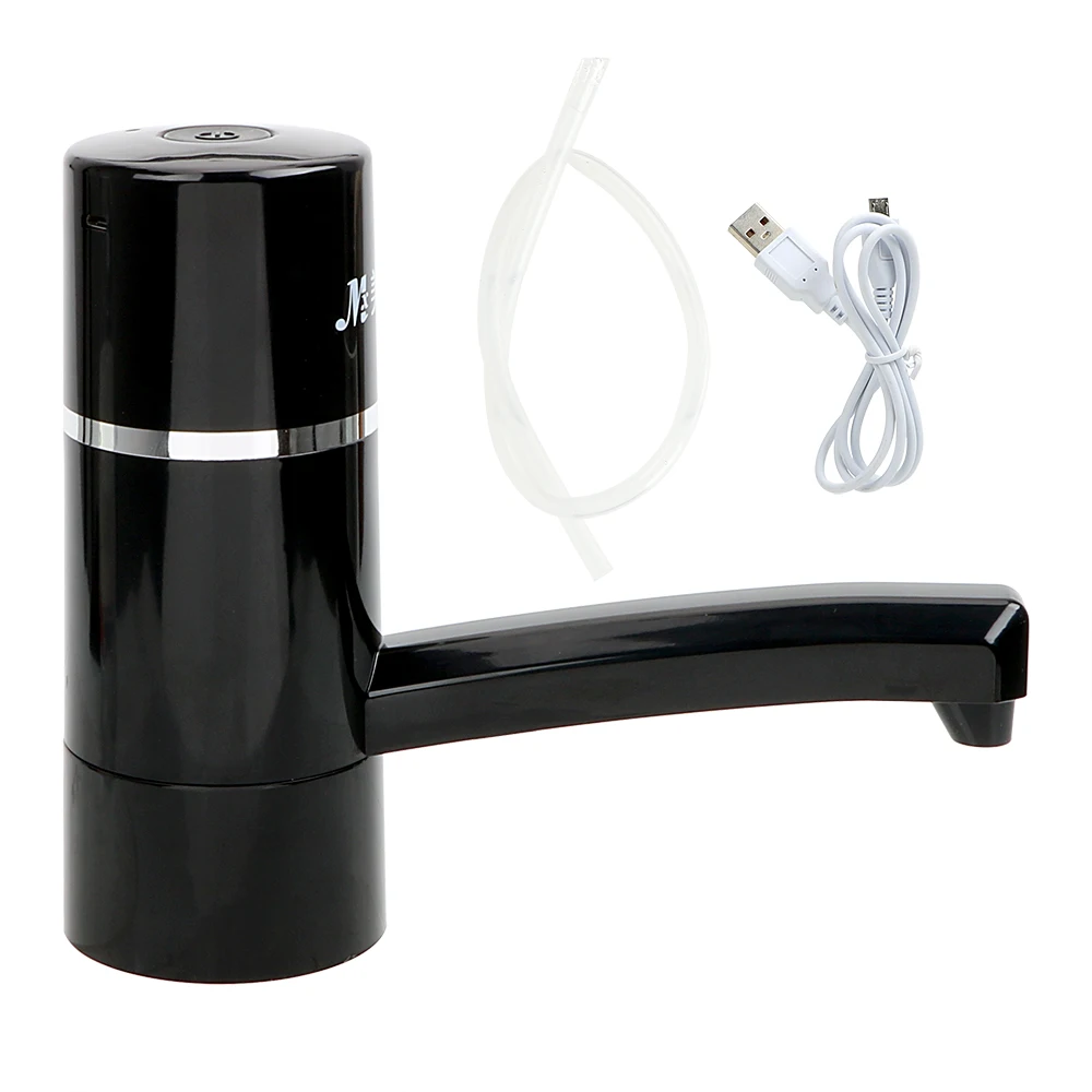 HOOMIN водяное Насосное устройство, беспроводное электрическое ведро для питьевой воды, диспенсер для бутылки воды, посуда для напитков, кухонные аксессуары - Цвет: Черный