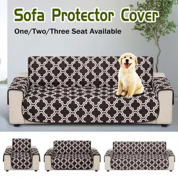 

1/2/3 Seater Brown Pet Dog Cat Sofa Couch Protective Cover Removable Waterproof Anti-slip Anti-Dirty W/Strap Home Detor