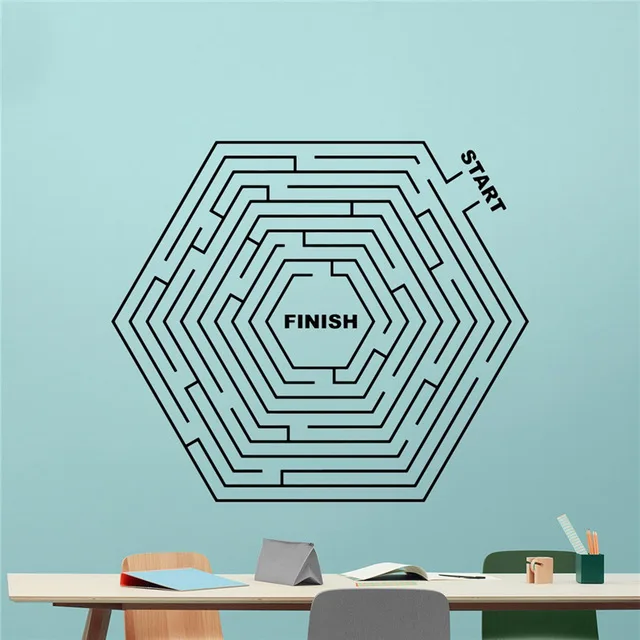 

Labyrinth Wall Decal Maze Vinyl Sticker Home Decor Video Game Wall Sticker Video Game Wall Art Teen Boy Room Wall