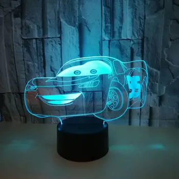 

New Sports Car 3d Lamp Colorful Gradual Illusion 3d Led Desk Lamp Touch Remote Control Creative 3d Led Small Table Lamp