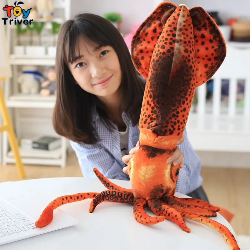 60cm Simulation Plush Squid Octopus Toy Creative Stuffed Lucky Fish Ocean Animal Doll Kids Birthday Gift