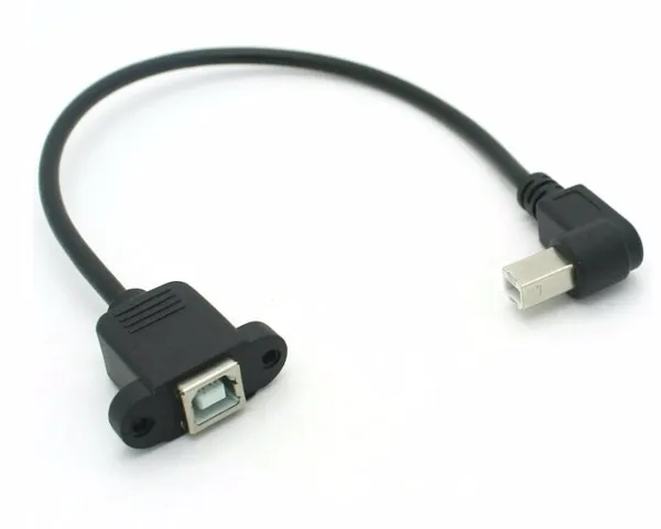 30cm USB2.0 B Female zu Male Panel Mount Printer 90°Right winkel Cable 
