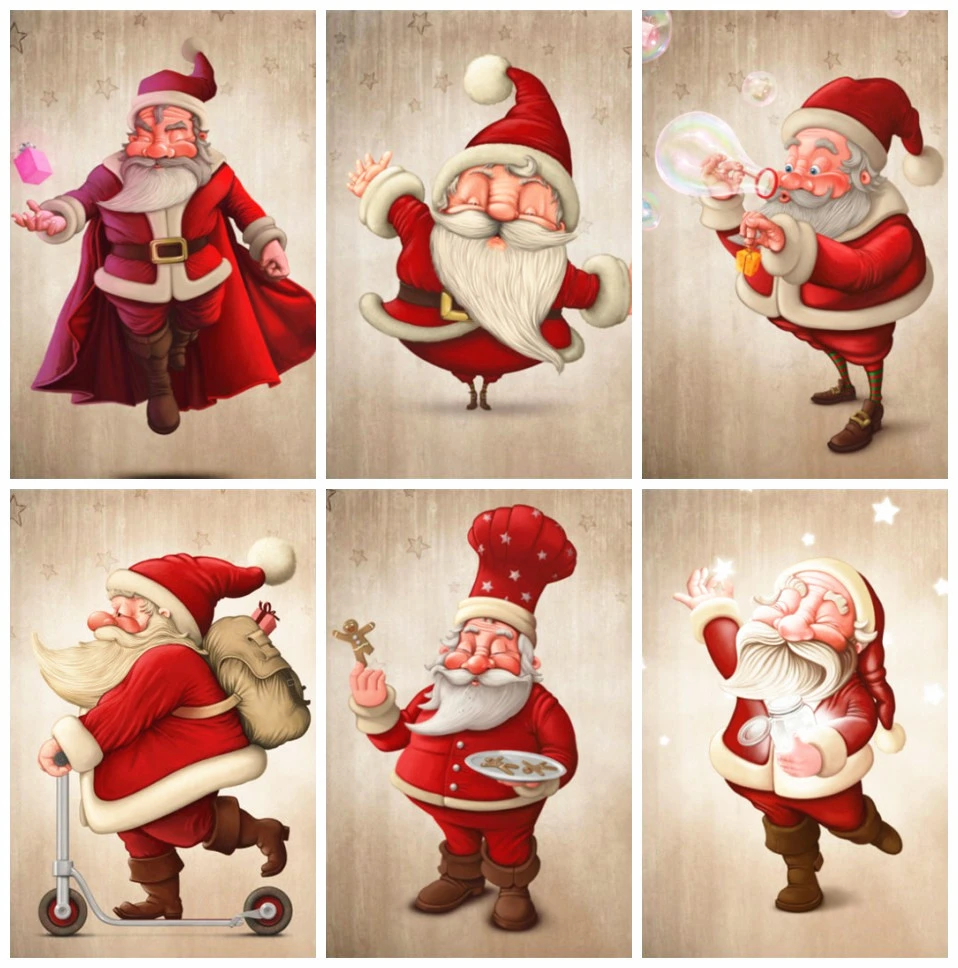 

HUACAN New 5d Diamond Painting Santa Claus Diamond Embroidery Christmas Full Square Rhinestones Pictures Mosaic Stones