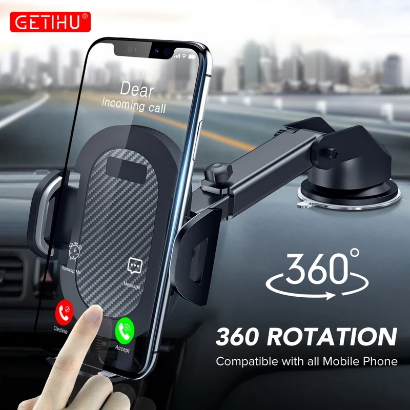GETIHU Car Phone Holder 360° Windshield Mobile Cell Support Smartphone Universal Mount Stand For iPhone 12 11 7 8 Samsung Huawei|Phone Holders & Stands| - AliExpress
