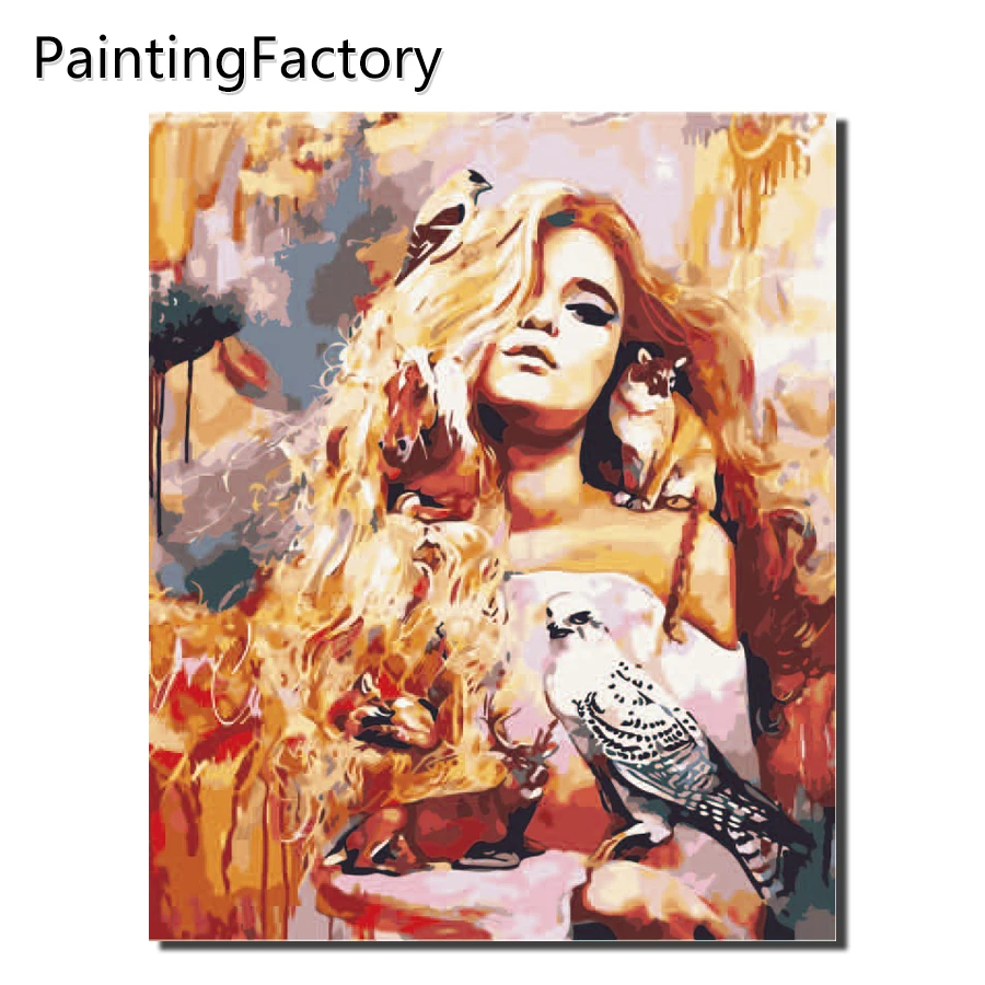 PaintingFactory бескаркасная красота и орел абстрактная цифровая живопись по номерам Современная Настенная художественная картина для дома настенная работа