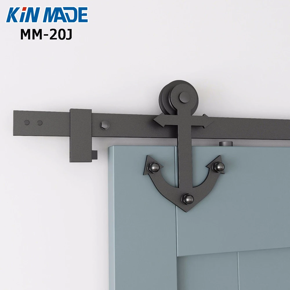 KIN MADE Rustic Anchor Shaped Country Steel Interior Wood Sliding Barn