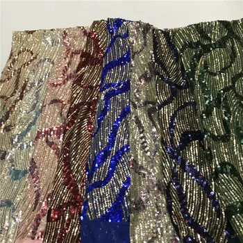 

Elastic Sequins Net Tulle Lace Fabric green 2019 Latest High Quality Wedding Laces Nigeria Embroidery Mesh Guipure Laces Fabric